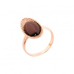 Ladies' ring in 925 silver with cherry amber stones