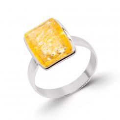 Ladies' ring in 925 silver with lemon amber
