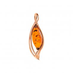 Pendant in 925 silver with cognac amber stones, rose gold-plated