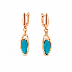 Earrings in 925 silver with turquoise