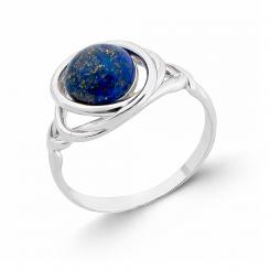 Женское кольцо из серебра 925 пробы с синим лазуритом