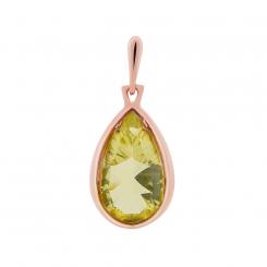 Rose gold 585 pendant with lemon-quartz
