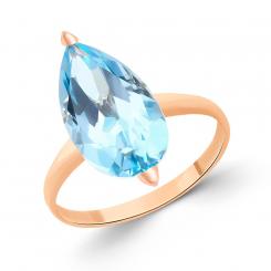 Ladies' ring in 585 rose gold with blue topaz