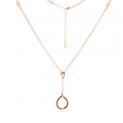Rose gold-plated 925 silver necklace with quartz pendant