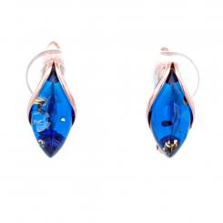 Earrings in gold-plated 925 silver with amber stones