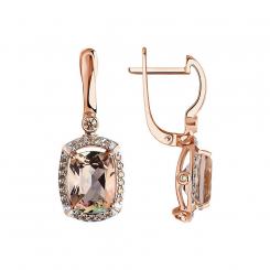 Sokolov earrings in 585 red gold with topaz and cubic zirconia