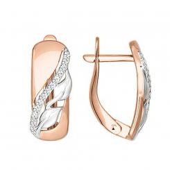 Sokolov earrings in 585 rose gold with cubic zirconia