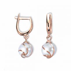 585 rose gold earrings with pearls