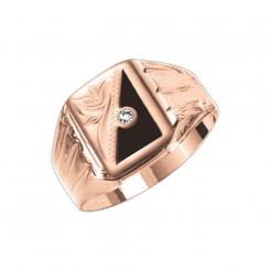 Men's ring in 585 rose gold with cubic zirconia