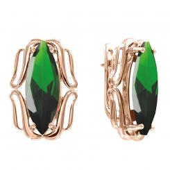 585 rose gold earrings with green cubic zirconia