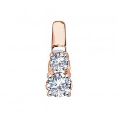 Sokolov pendant in 585 red gold with cubic zirconia