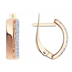 Sokolov earrings in 585 rose gold with cubic zirconia