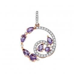 Karatov pendant in 585 red gold with amethyst and zirconia
