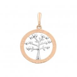 Karatov pendant in 585 red/white gold "the Love of Family is Forever".
