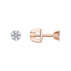 Sokolov ear studs in 585 red gold with diamonds - short