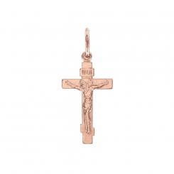Pendant cross in 585 red gold with engraving