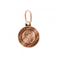 Pendant icon with engraving in 585 red gold