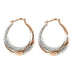Sokolov 585 rose gold diamond cut hoop earrings