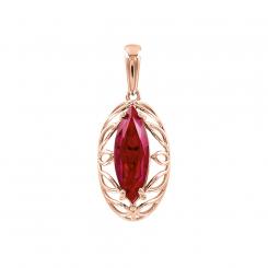 Pendant in 585 red gold with ruby HTS