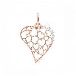 Sokolov pendant heart in 585 red gold with cubic zirconia