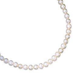 klassische Perlenkette aus 925 Silber mit Verschluss, Durchmesser ca. 6 - 8 mm 70811140 Perlenkette Silber Serschluss(4) Perlenkette aus 925 Silber