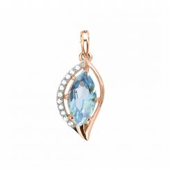 Karatov pendant in 585 with blue topaz and cubic zirconia