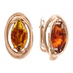 585 rose gold earrings with amber