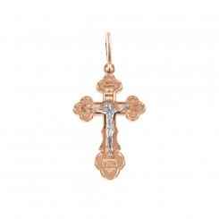 Cross pendant with engraving in 585 rose gold