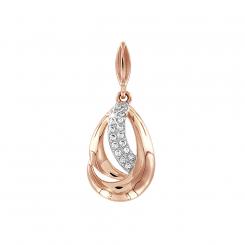 Pendant in 585 red gold with cubic zirconia