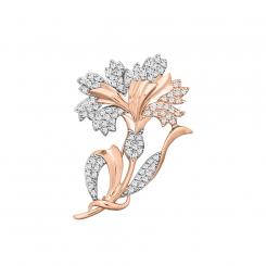 Brooch 585 rose gold with cubic zirconia