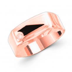 Благородное мужское кольцо из красного золота 585 пробы с фианитом