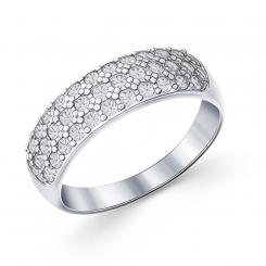 Attraktiver Damenring aus 925er Silber mit Einlagen aus 33 Zirkonia