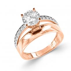 Verführerischer Damenring aus 585 Rotgold mit Zirkonia