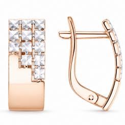 Elegant earrings, rose gold 585, height approx. 15 mm