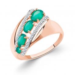 Sokolov ladies' ring in 585 rose gold with agates and zirconia