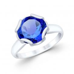 Sokolov Кольцо из серебра 925 пробы с синим ситаллом