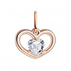 Sokolov pendant heart gold plated 925 silver with zirconia