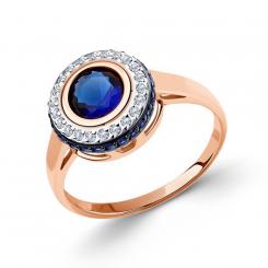 Sokolov ladies' ring in rose gold 585 with zirconia