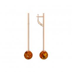 Sokolov earrings gold plated 925 silver with amber