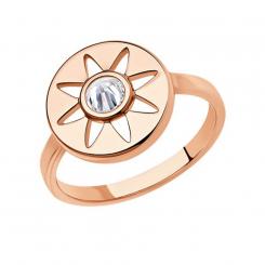 Sokolov gold-plated ladies' ring in 925 silver with zirconia