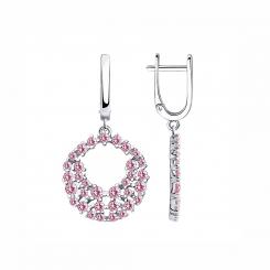 Sokolov earrings 925 silver with pink zirconia