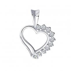 Sokolov Подвеска из серебра 925 пробы в форме сердца с фианитами