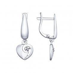 Sokolov Ohrringe aus 925 Silber "Herz" mit Brillanten
