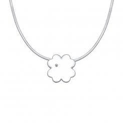 Sokolov necklace in 925 silver "Cloverleaf" with brilliant-cut diamond