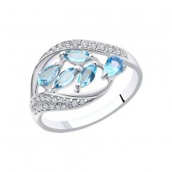 Damenring aus 925 Silber mit blauem Topas 70902531 SOKOLOV Jewelry Sokolov Damenring aus 925 Silber mit blauem Topas und Zirkonia