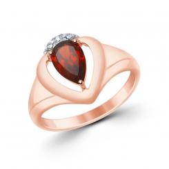Sokolov Кольцо из позолоченного серебра 925 пробы, с гранатом и фианитами