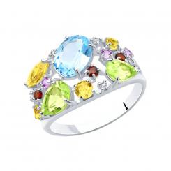 Sokolov ladies ring in 925 silver with gemstone mix