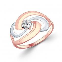 Sokolov Кольцо из позолоченного серебра 925 пробы с фианитом