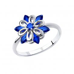 Sokolov ladies' ring in 925 silver with blue zirconia