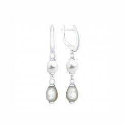 Ohrringe, Perlen grau und weiß, 925 Silber  70902710 SOKOLOV Jewelry Sokolov Ohrhänger aus 925 Silber mit Perlen